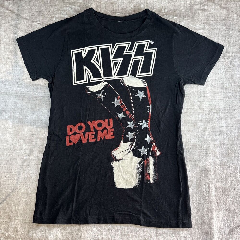 KISS Do You Love Me Short Sleeve Tee Black M Women T Shirt